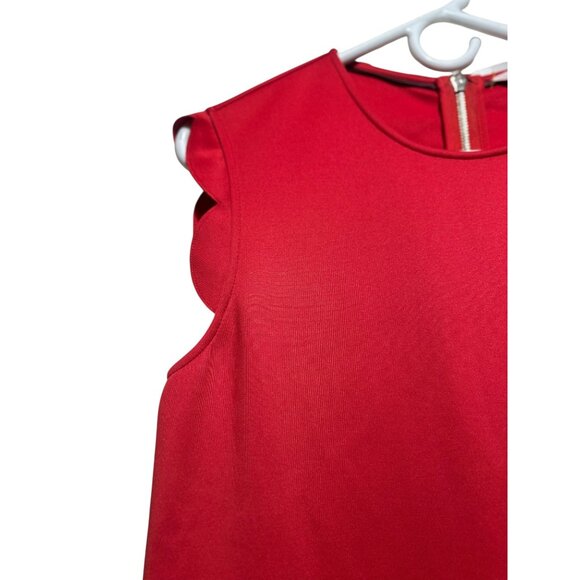 Ted Baker Jasmint Scallop Overlay Dress Womens 3 Size 8 Red Knee Length Classic - Picture 12 of 16